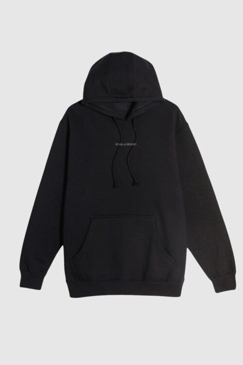 Hoodie Premium Negro Con Bordado Gris Koala