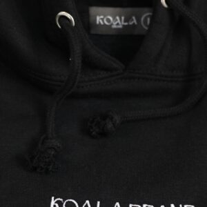 Hoodie Premium Negro Con Bordado Gris Koala