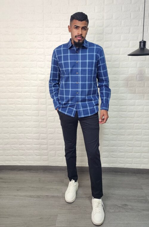 Camisa de cuadros manga larga