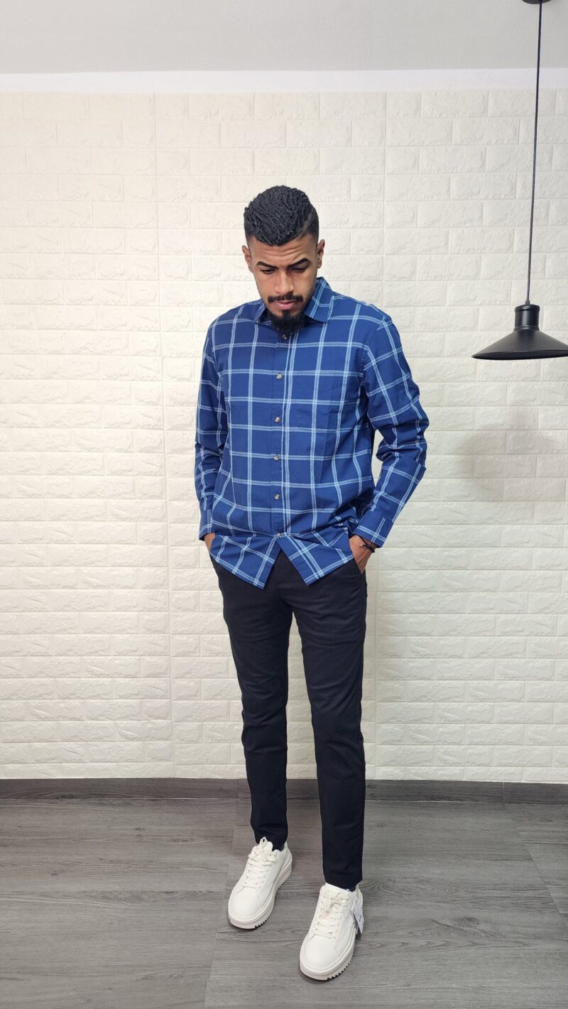 Camisa de cuadros manga larga