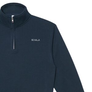 Abrigo Premium Azul Marino Con Medio Cierre