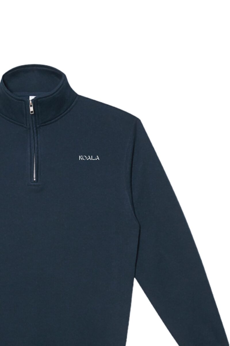 Abrigo Premium Azul Marino Con Medio Cierre