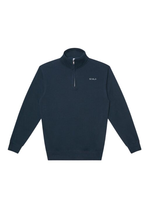 Abrigo Premium Azul Marino Con Medio Cierre