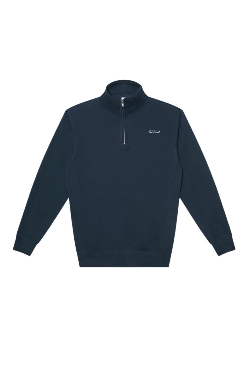 Abrigo Premium Azul Marino Con Medio Cierre