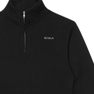 Abrigo Premium Negro Con Medio Cierre