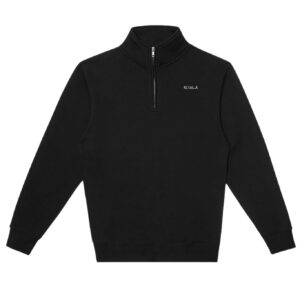 Abrigo Premium Negro Con Medio Cierre