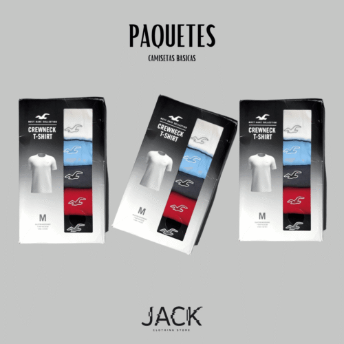 Paquete de 5 camisetas lisas