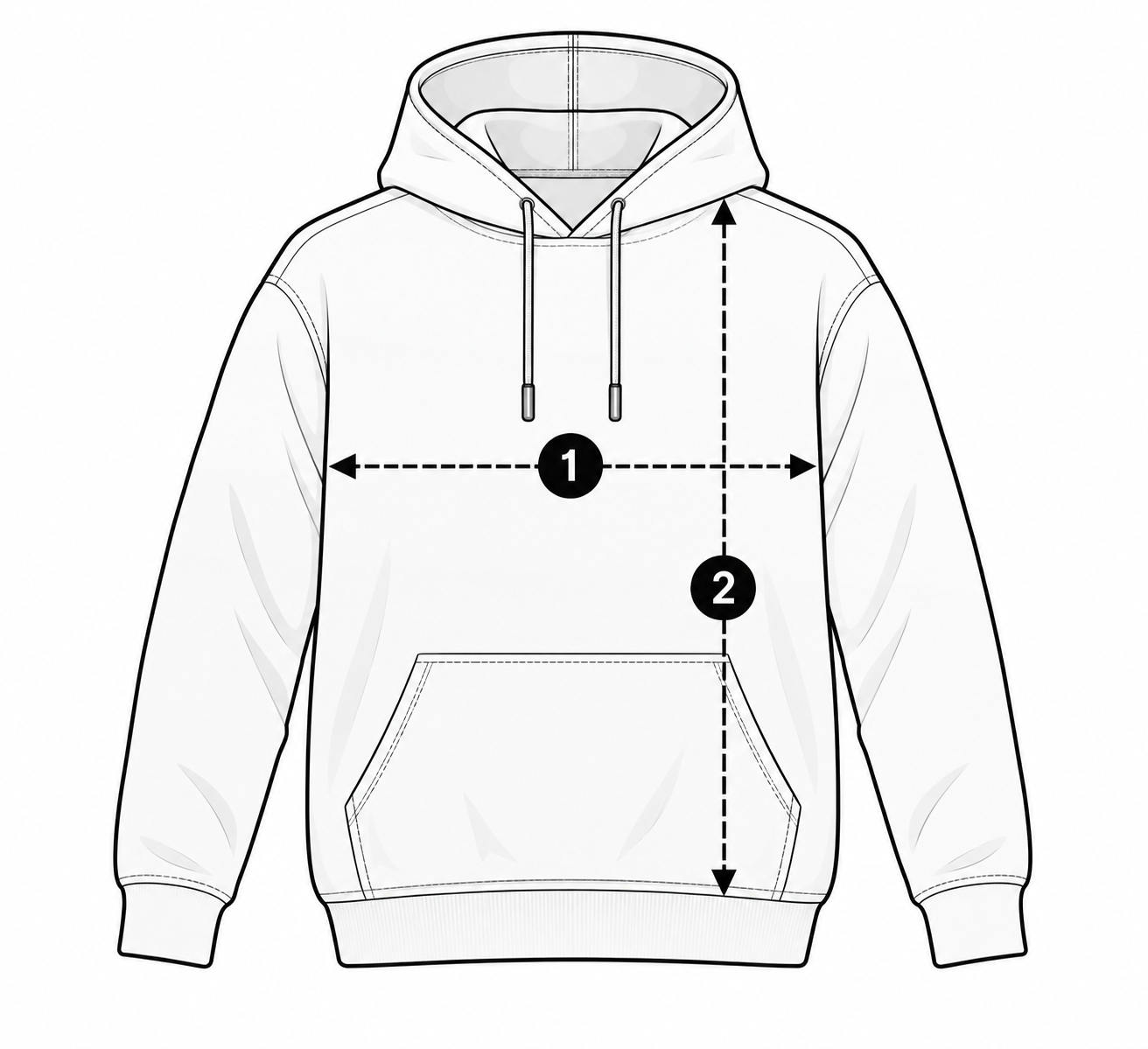Guía de tallas - Hoodies 1 Hoodies medidas