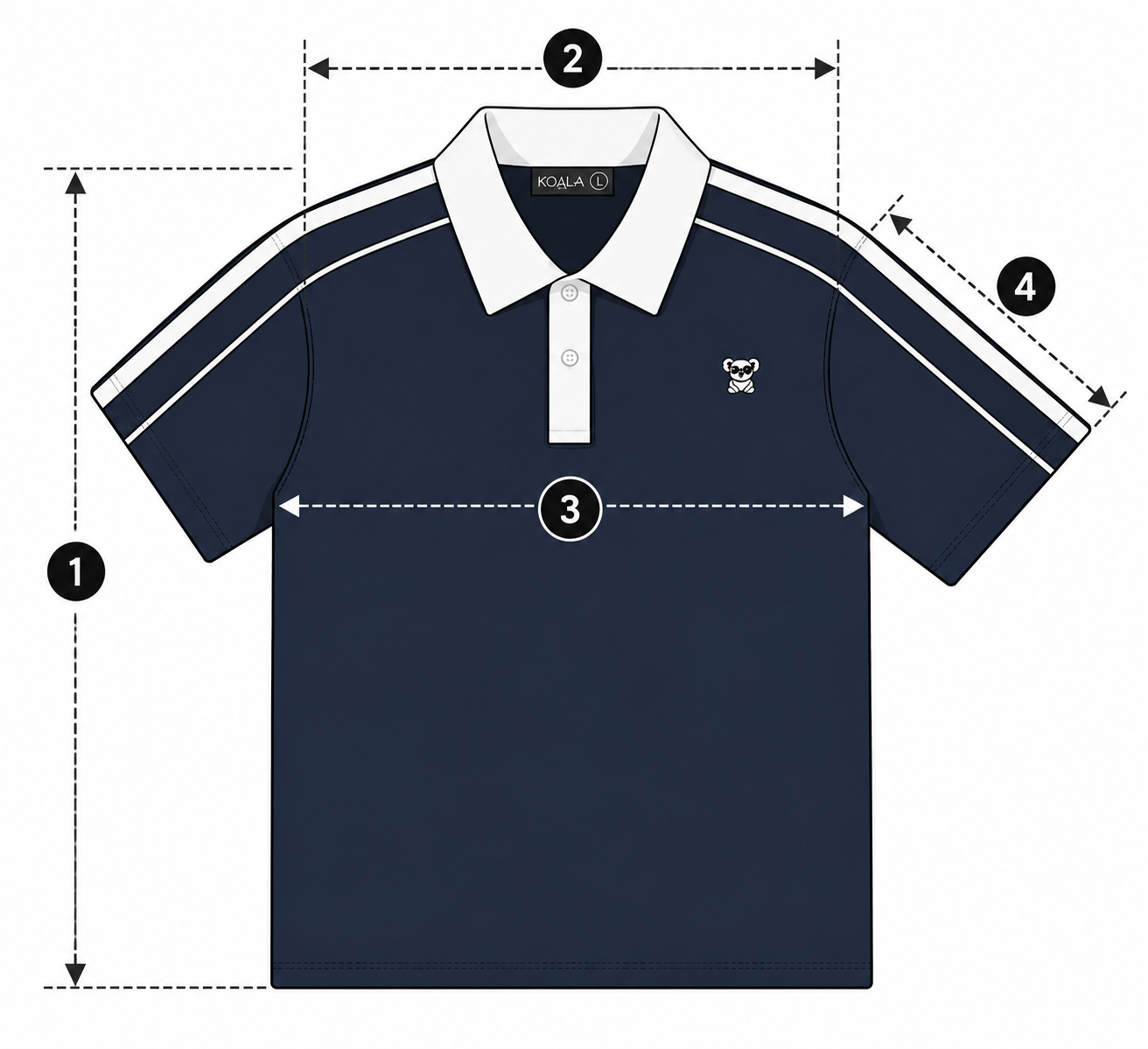 Guía de tallas - Polos 1 Polo koala dibujo